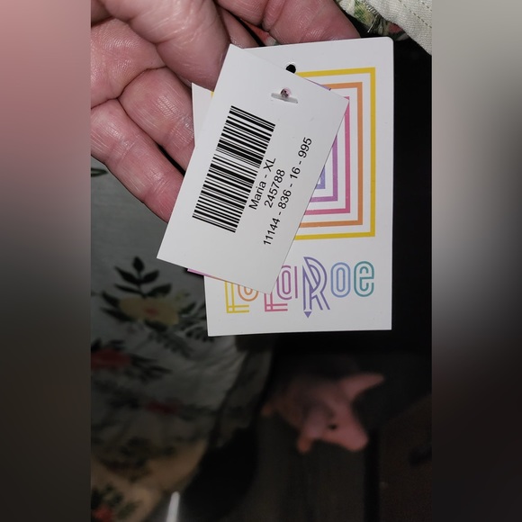 Beautiful LuLaRoe Maria Maxi Dress, XL, cream with pink floral NWT - Picture 4 of 4